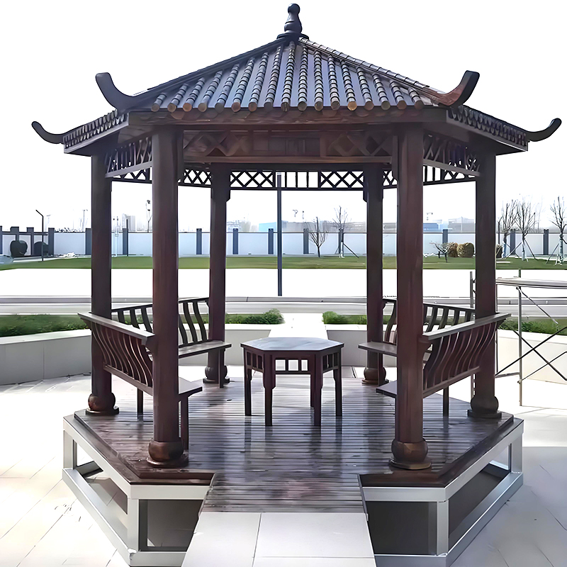 六角古建凉亭